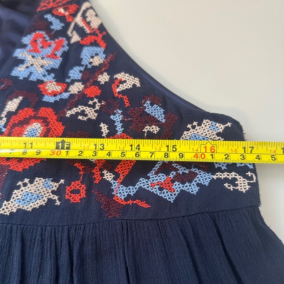 THML Women's Embroidered Empire Waist Boho Mini Dress | Size Medium - Picture 5 of 7